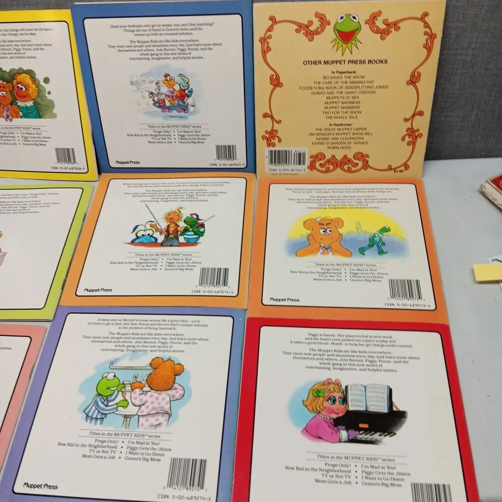 Vintage Muppet Kids Book Lot 9 Jim Henson Kermit Piggy Gonzo Fozzie Storybooks